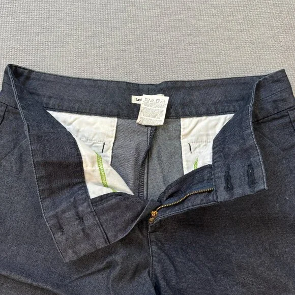 Lee Womens Blue Just Below The Waist Bermuda Style Shorts High Rise Size 12M - Picture 5 of 12